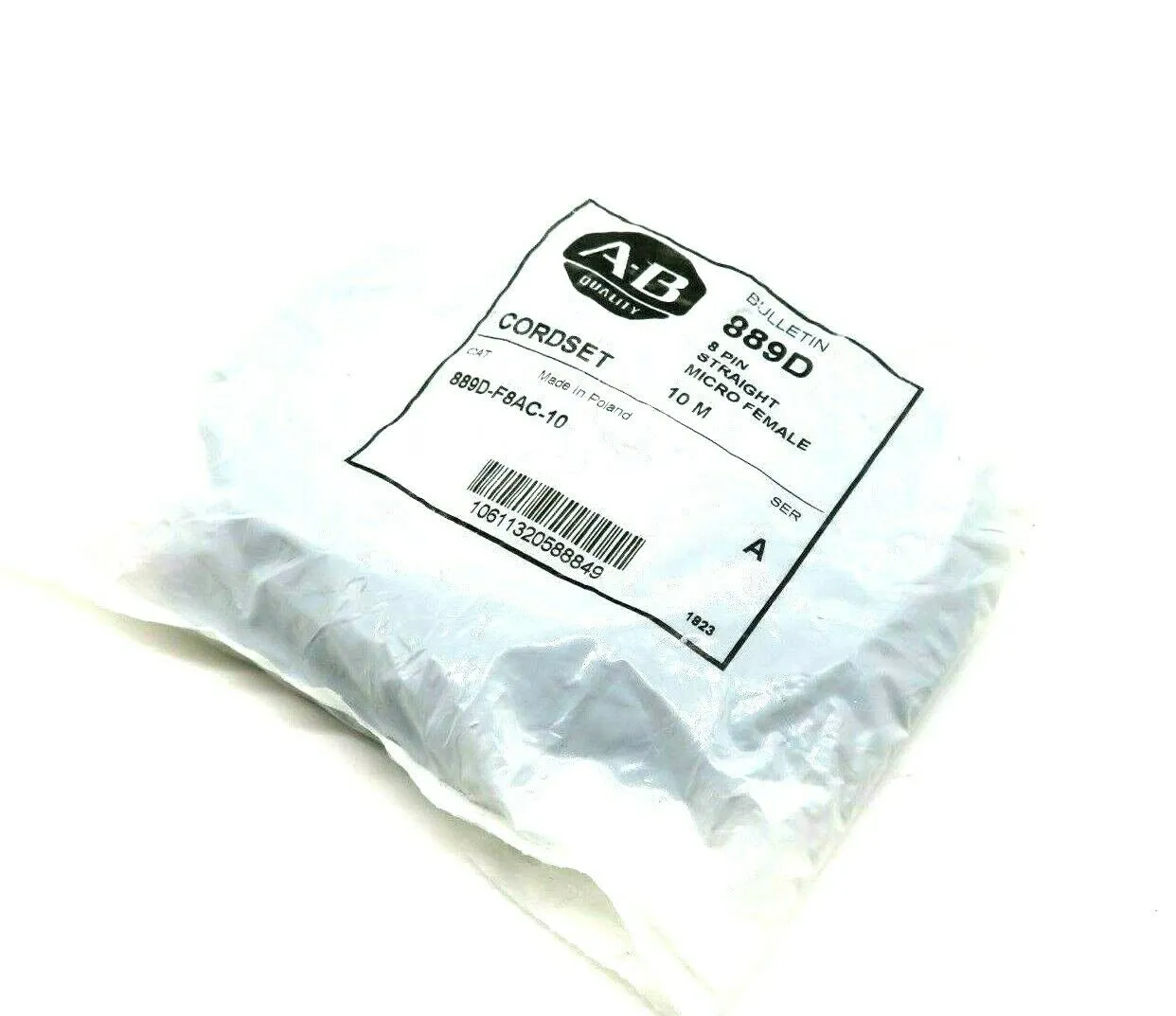 NEW ALLEN BRADLEY 889D-F8AC-10 8 PIN FEMALE CORDSET 889DF8AC10