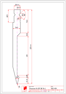 FAB SUPPLY FTP-031-515 H=200 28 DEGREE R=1 Press Brake Tooling | Punch Press and Shear (1)