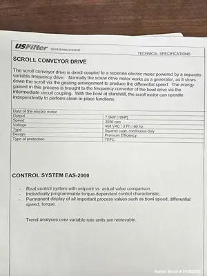 USED US FILTER JS1500ED