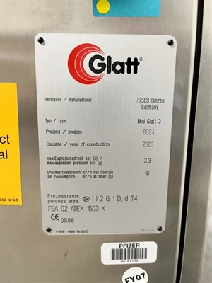 Used MINI-GLATT _UNKNOWN_ Fluid Bed Dryers Connecticut US | DMC Industries #1281555