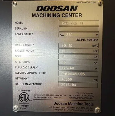 USED 2018 DOOSAN DNM 750II