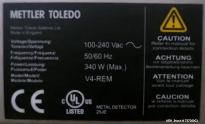 Used METTLER-TOLEDO X Metal Detectors Illinois US | Aaron Equipment #1354067