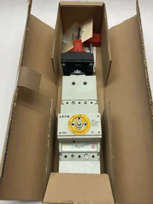 USED EATON MOLDED CASE CIRCUIT BREAKER EMER. SWITCH ASSEMBLY KIT, RED HANDLE