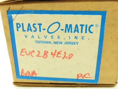 Plast-o-matic EUC2B4E20 Solenoid Valve PVC 3/8" NPT 120 PSI 120V Coil 20 Watts