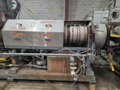 12" Single Screw Crown/CDL Dump Extruder, Model RPU2E400, 10:1 L/D Ratio