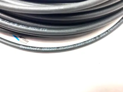USED BECKHOFF SINGLE ENDED POWER CABLE M8 4-PIN TO LEADS, 20M LENGTH