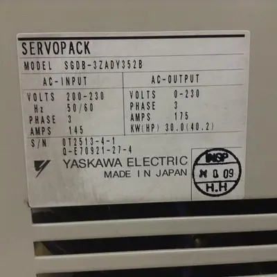 USED YASKAWA ELECTRIC SGDB-3ZADY352B