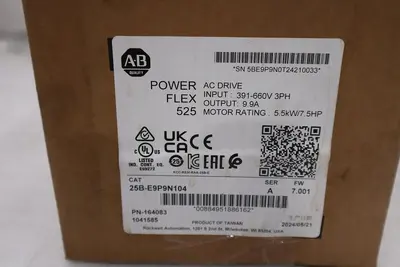 Allen Bradley 25B-E9P9N104 /A PowerFlex 525 AC Drive 600V 9.9A - STOCK GF239