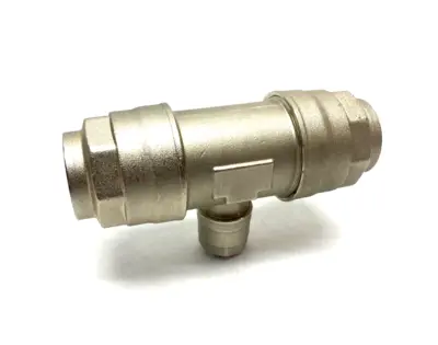 USED CHAMPION INFINITY QUICK-LOCK ALUMINUM OUTLET TEE UNION FITTING 40MM X 20MM