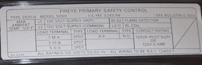 NEW FIREYE 25DU4 PRIMARY SAFETY CONTROL MODEL 5060