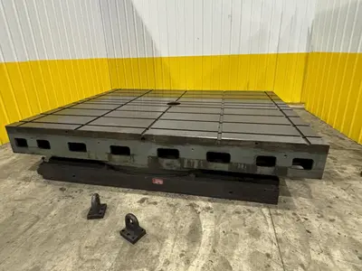 96" X 120" GIDDINGS & LEWIS T SLOT POWERED AIR LIFT ROTARY TABLE: STOCK #22066