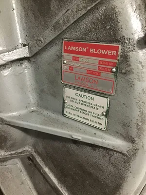 Lamson 516-0-6-AD Multistage Centrifugal Blower 30HP with Baldor Motor 3PH