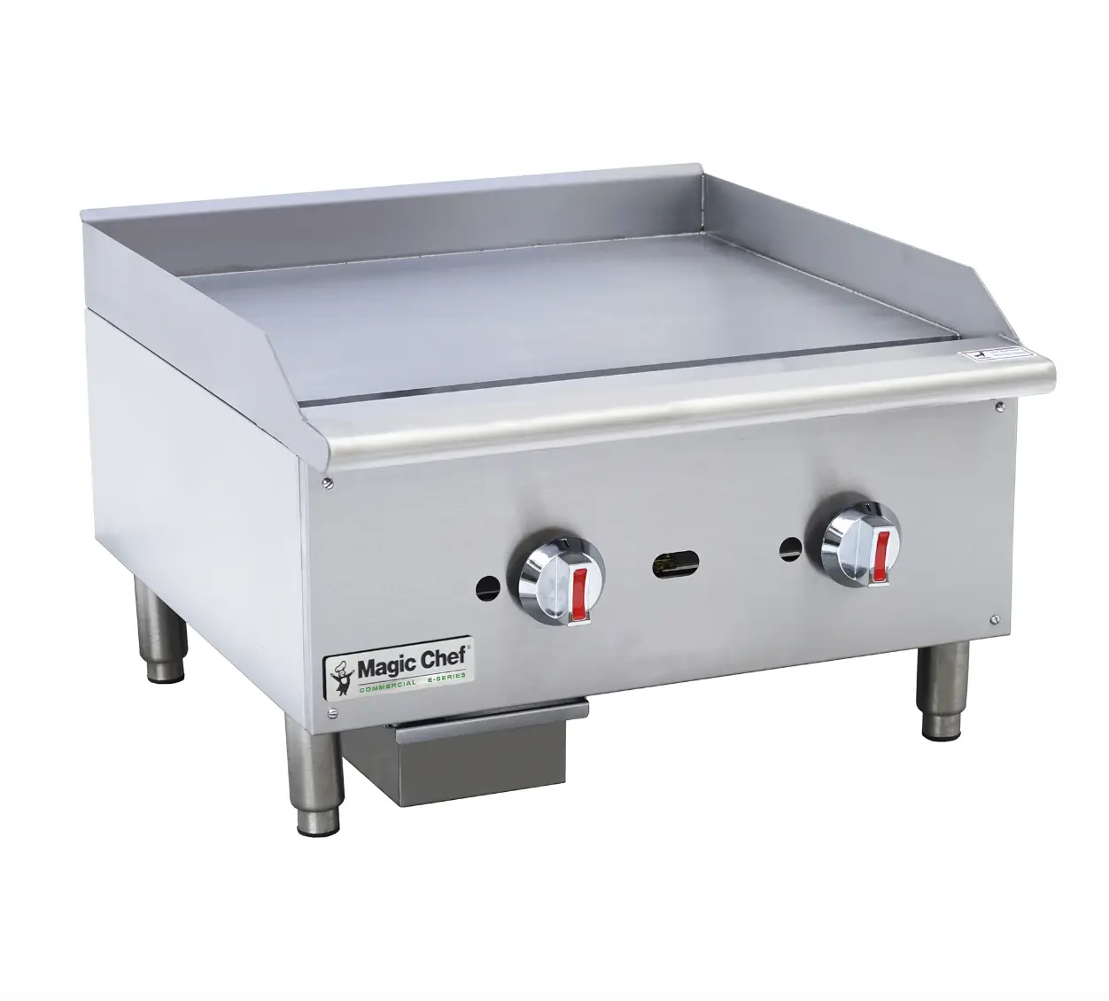 Magic Chef 24 IN. COMMERCIAL NATURAL GAS MANUAL COUNTERTOP GRIDDLE IN STAINLESS STEEL