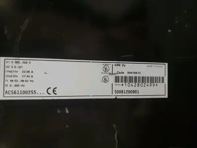 USED ABB ACS61100255S00B1200901 AC Drive, 380-500VAC