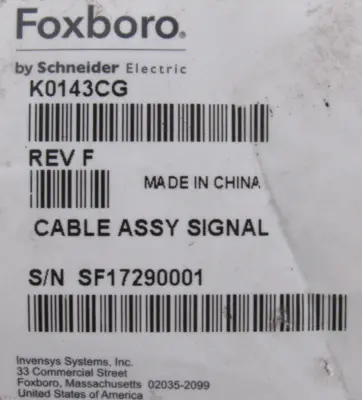 NEW FOXBORO K0143CG CABLE ASSEMBLY