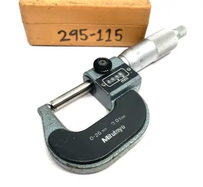 Used Mitutoyo Mechanical Counter Spherical Face Micrometer 0-25mm 0.01mm Grad Micrometers Michigan US | Maverick Industrial Sales #1514616