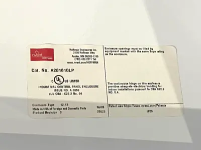 New | in-Stock Hoffman Continuous Hinge Enclosure w/ Clamps 20" x 16" x10" 28360 Electrical Boxes Michigan US | Maverick Industrial Sales #1402438