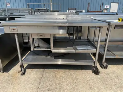 Used Falcon Restaurant Supply Used 61" Stainless Steel Table with Well and Drain - SS246 Dishtables Illinois US | Falcon Restaurant Supply #1375944
