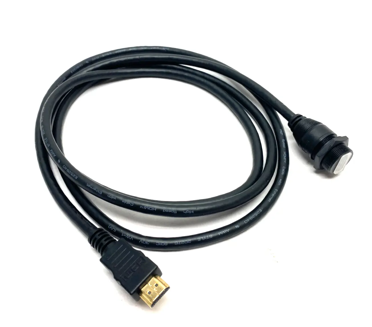 USED L-COM MALE TO FEMALE HDMI WATERPROOF CABLE ASSEMBLY 2M