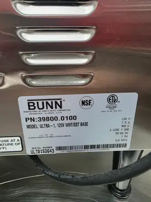 Used Bunn Bunn 39800.0100 Ultra-1 White/Stainless Frozen Drink Slushy Machine - 120V Slushie Machines Illinois US | Falcon Restaurant Supply #1373515
