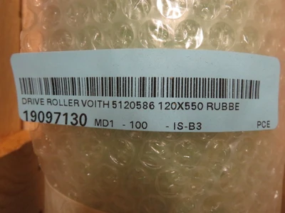 Voith Rubber Covered Drive Roll for Wet End, Press Section, 120x550 , Unused Condition