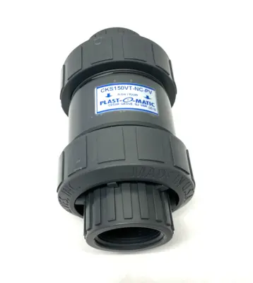 USED PLAST-O-MATIC NORMALLY CLOSED CHECK VALVE 1-1/2" CONNECTION
