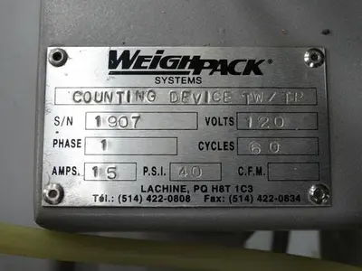 USED WEIGHPACK SYSTEMS INC. COUNTING DEVICE TW/TP