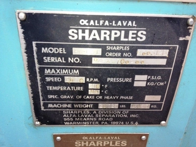 (2) Sharples XM-706 Super-D-Canter centrifuge, 316SS.