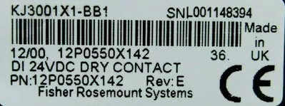 USED FISHER ROSEMOUNT DELTA V 12P0550X142 INPUT MODULE KJ3001X1-BB1