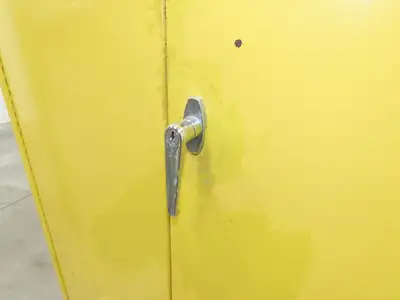 Eagle 1992 Flammable Liquid Safety Cabinet Yellow Dual Door 90 Gallon 43x34x65"