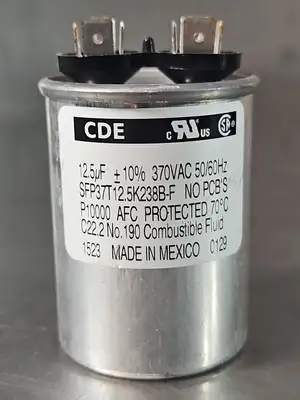 CDE SFP37T12.5K238B-F 12.5uf + 10% 370 VAC 50-60 Hz Capacitor (BIN335)