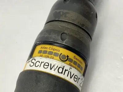 USED ATLAS COPCO PNEUMATIC DRIVER W/ 4220437507 TOOL CABLE ASSEMBLY