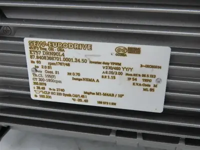 Sew Eurodrive KT57 DRN90L4 38.49 Gearmotor Drive 2Hp 230/460V 3PH 46rpm