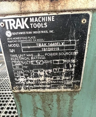 Used 2019 SOUTHWESTERN INDUSTRIES TRAK TRL-1440 ELX CNC Lathes California US | Legacy CNC Machinery, LLC #1493433