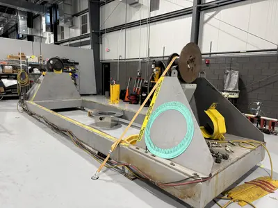 120" SWING X 208" LONG WELDING SYSTEMS HEADSTOCK & TAILSTOCK POWERED WELDING POSITIONER / PIPE ROLLER: YOBRO #23957
