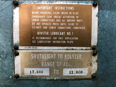 USED 1977 MINSTER MINSTER S1-100-30-30 PRESS