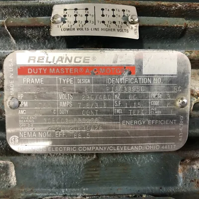 Reliance Electric P18G3395C 3HP Electric Motor 1755RPM 230/460V 3PH TEFC