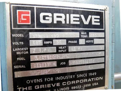 GRIEVE CORP. WTC446-650 Ovens - Walk-In | Heat Treat Equipment Co. (10)