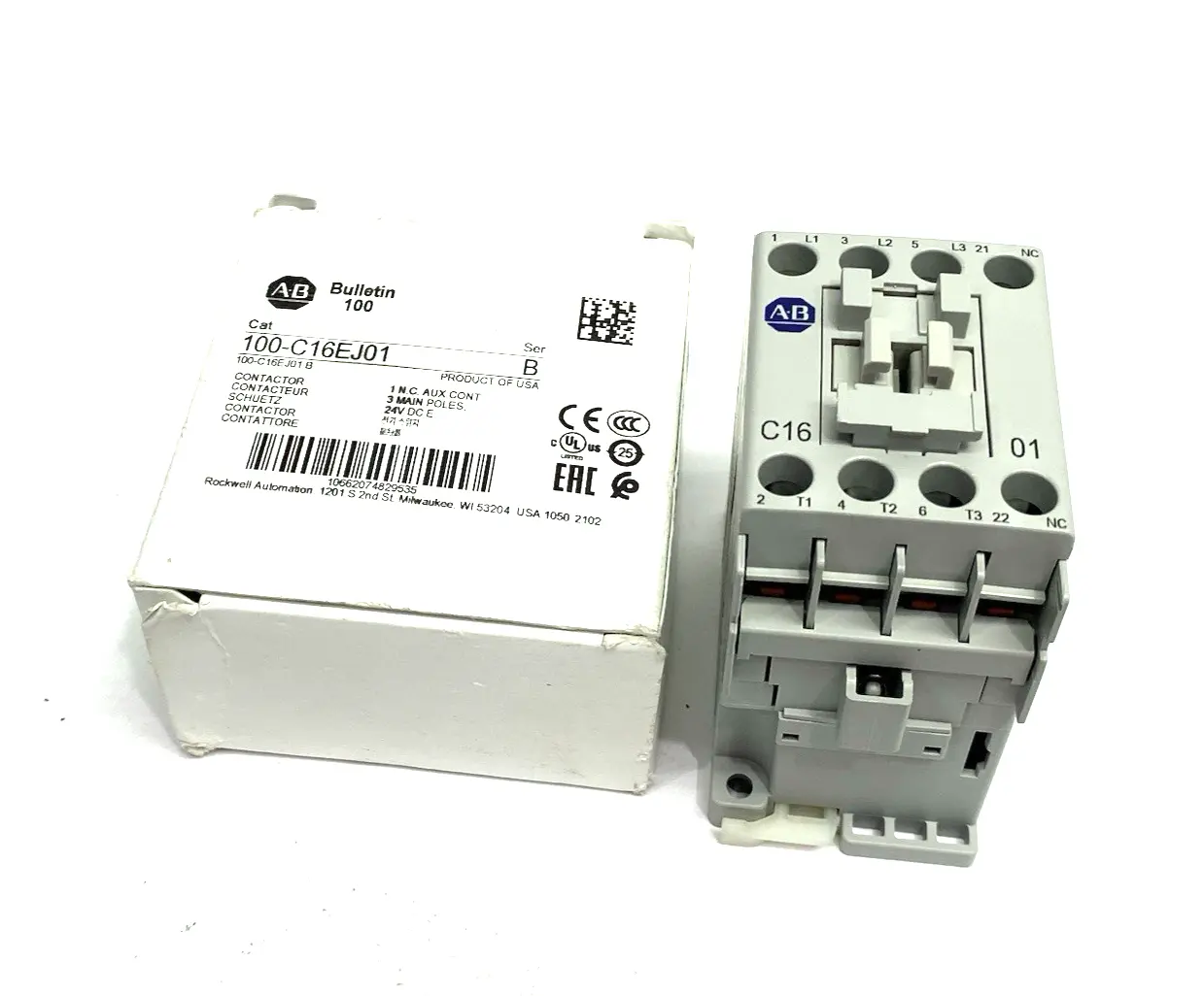 USED ALLEN-BRADLEY SER. B IEC 16 A CONTACTOR, 0 NO CONTACT & 1 NC CONTACT