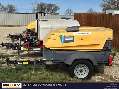 Used 2018 ATLAS COPCO XAS 185 KD7 T4 Air Compressors, Portable Texas US | Proxy Equipment #1385418