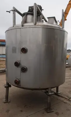 SPC8935  Kettle 1,000 gallon Vendome processor kettle, agitator 5 hp side scraping, 100 psi jacket rating, Stainless Steel