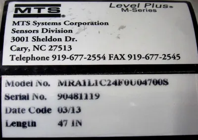 NEW MTS MRA1L1C24F0U04700S LEVEL SENSOR 47 INCH 650805