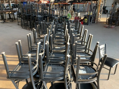 Used LOT OF (43) MODESTO METAL CHAIRS WITH PADDED SEATS Restaurant Front of House Furnishings Michigan US | Miedema Asset Management Group #1761572
