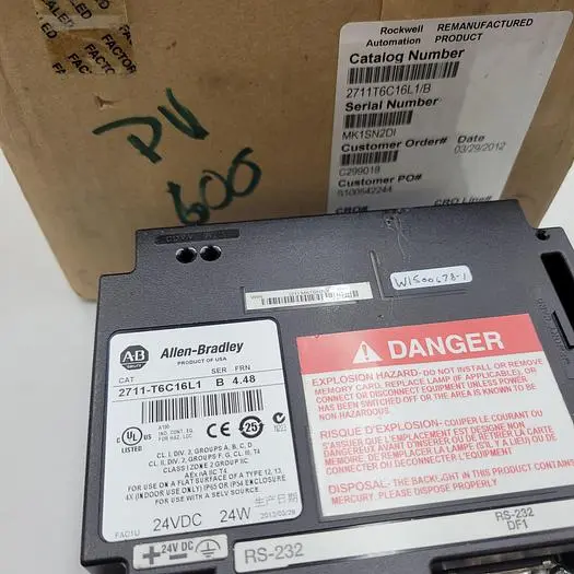 Used ALLEN BRADLEY ALLEN BRADLEY PANELVIEW 600 2711-T6C16L1 SER B / RS-232 DF1 IN BOX Automation Control (HMI) | ND Industrial Surplus #1219123