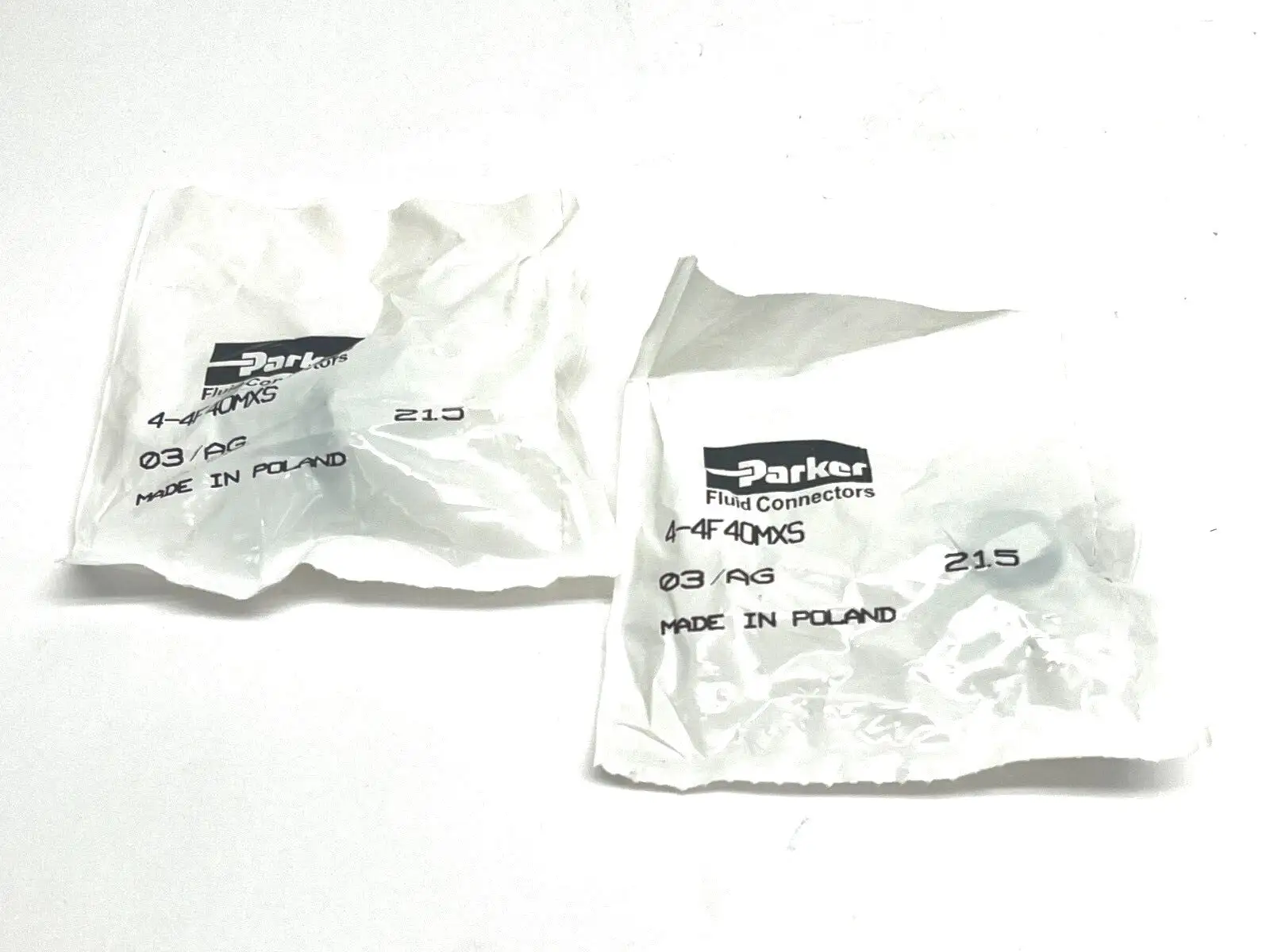4-4F4OMXS | Parker  Triple-Lok 37 Degree Flare JIC Tube Fitting LOT OF 2 - New