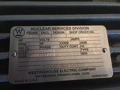 364TS-TEFC-A-04D42820 | Westinghouse  Electric Motor 575V 60HP 3555 RPM - New Other