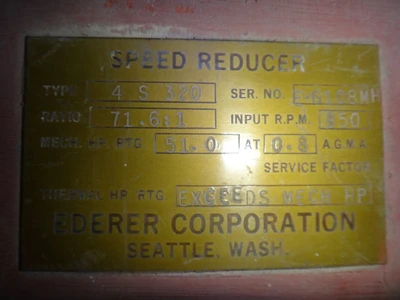 Ederer Gear Reducer - 17.6 RATIO