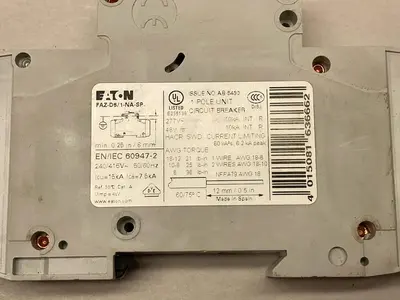 Used EATON FAZ-D5/1-NA Circuit Breakers | Surplus Asset Holdings #1188981