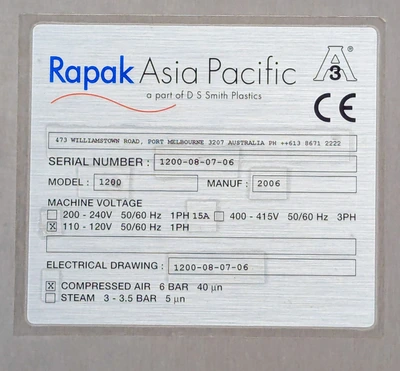 USED 2006 RAPAK AUTOKAP 1200