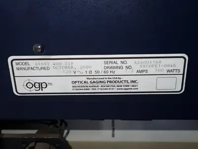 Used 2000 OPTICAL GAGING PRODUCTS INC AVANT 400 ZIP 2D Vision Measuring Systems Ohio US | HGR 24 #879627